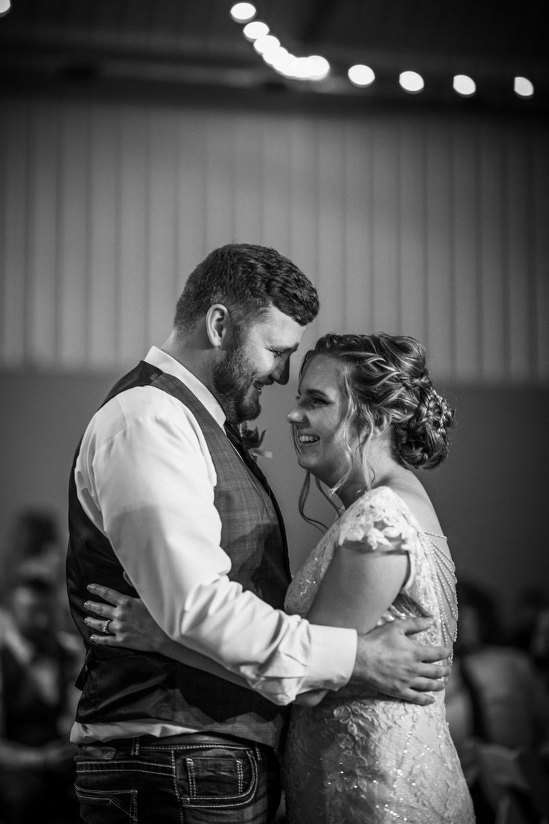 Black and white first dance moment