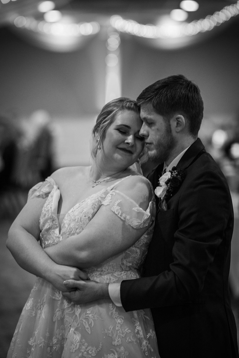 Black and white first dance photo