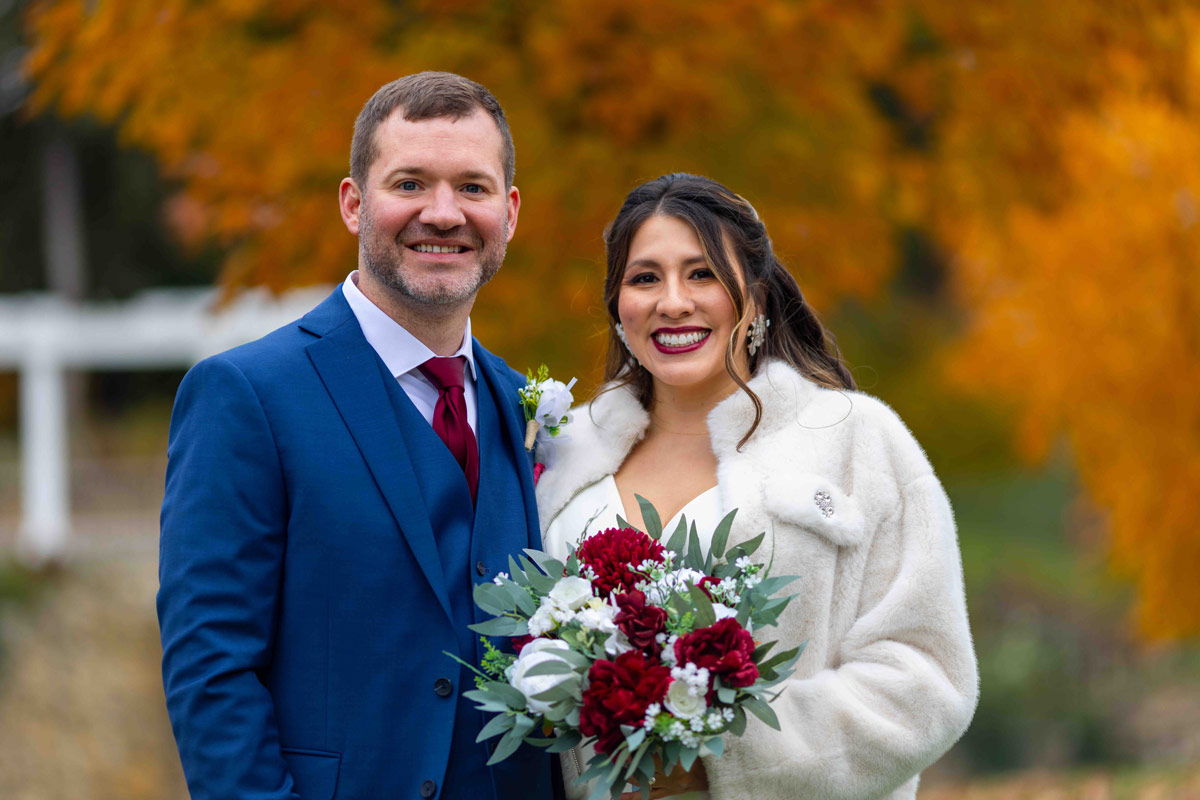 Fall Wedding with Orange Tree