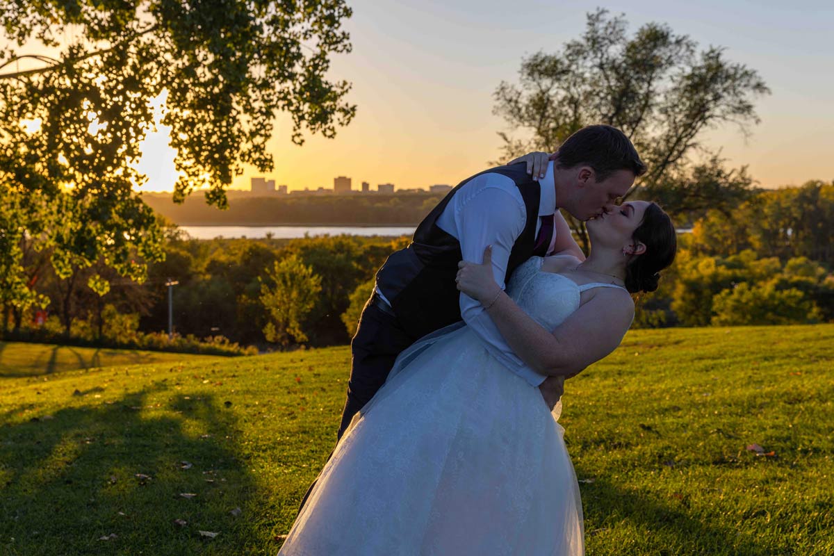 Skyline of Minneapolis background for a dip